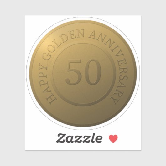 Happy gouden bruiloft sticker (Vel)