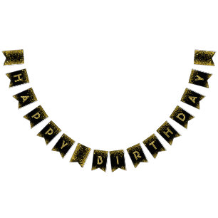 ☆HAPPY Gouden Confettien BIRTHDAY☆ Vlaggetjes