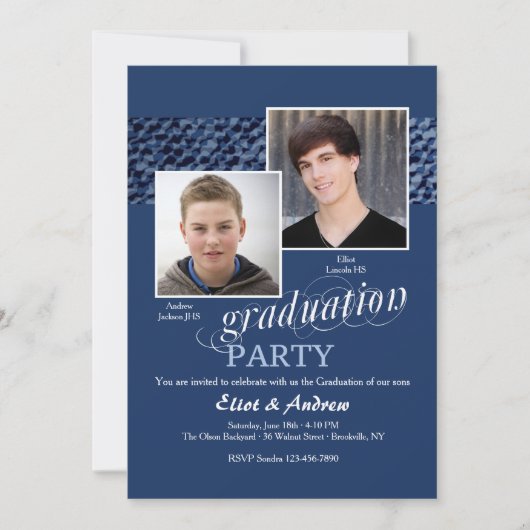 Happy Graduates Photo Invitation Kaart (Voorkant)