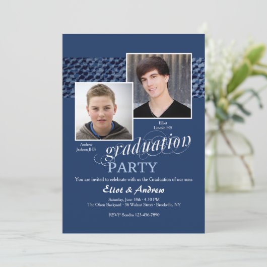 Happy Graduates Photo Invitation Kaart (Staand voorkant)