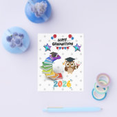 Happy Graduation 2026 - Cute Owl & Books Flyer (Enkel)