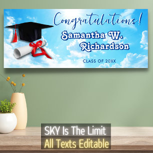 Happy Graduation Cap Diploma Congrats Blue Sky Spandoek