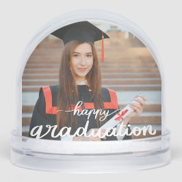 Happy Graduation Modern Script Personalized Photo Sneeuwbol