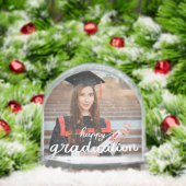 Happy Graduation Modern Script Personalized Photo Sneeuwbol (Kerstmis)