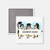 Happy Graduing danserende pinguïns met banner Magneet (Voorkant / Achterkant)