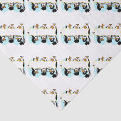 Happy Graduing danserende pinguïns met banner Tissuepapier (Detail)