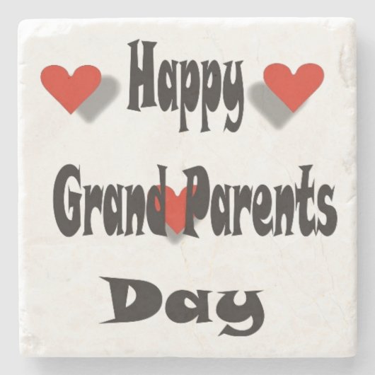 Happy Grand Ouents Day Stenen Onderzetter (Voorkant)