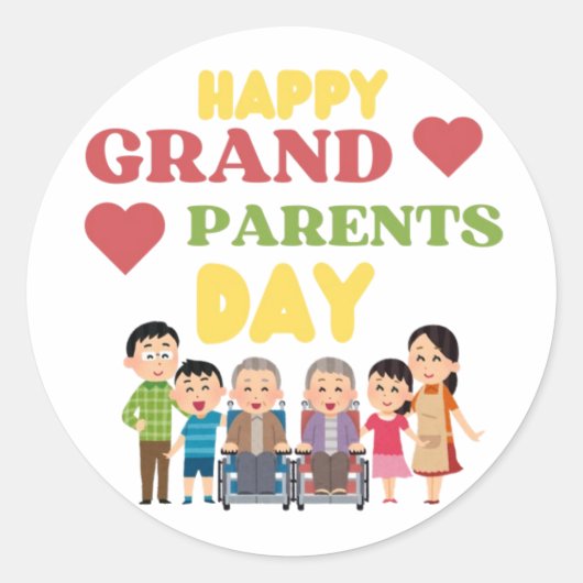 happy grand parent day Tasses Duo Ronde Sticker (Voorkant)