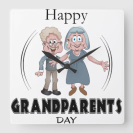 Happy Grandouders Day Clock Vierkante Klok