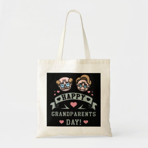 Happy Grandouders Day Granny Grandma Grandpa Gram Tote Bag