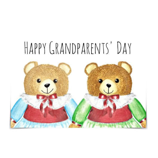 "Happy Grandouders Day" Twee oma Beren Kaart