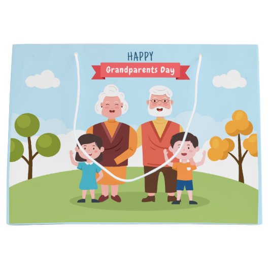 Happy Grandouders Day woordkunst Groot Cadeauzakje (Voorkant)