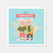Happy Grandouders Day Word art Napkins Servet (Voorkant)
