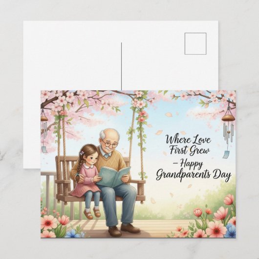 Happy grandparents day postcard briefkaart (Voorkant / Achterkant)