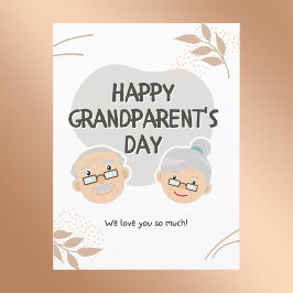 Happy Grandparent's Day Schattigee Cartoon Briefkaart