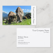 Happy Grazing Koe Foto - Visitekaartje (Voorkant / Achterkant)