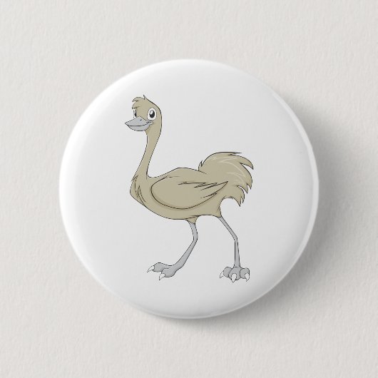 Happy Greater Rhea Cartoon Ronde Button 5,7 Cm (Voorkant)