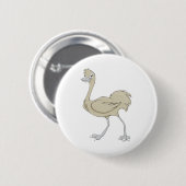 Happy Greater Rhea Cartoon Ronde Button 5,7 Cm (Voorkant /achterkant)