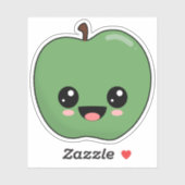 Happy Green Apple Sticker (Vel)