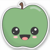 Happy Green Apple Sticker (Voorkant)