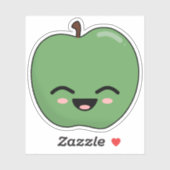 Happy Green Apple Sticker (Vel)