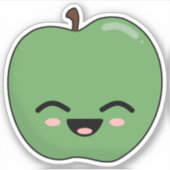 Happy Green Apple Sticker (Voorkant)