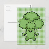 Happy Green Broccoli Briefkaart (Voorkant / Achterkant)