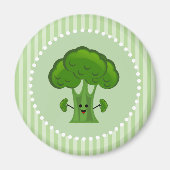 Happy Green Broccoli Magneet (Voorkant)