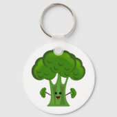 Happy Green Broccoli Sleutelhanger (Voorkant)