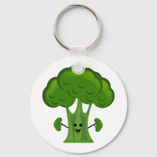 Happy Green Broccoli Sleutelhanger