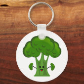 Happy Green Broccoli Sleutelhanger (Voorkant)