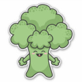 Happy Green Broccoli Sticker (Voorkant)