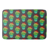 Happy Green Cactus in een Red Sombrero Pattern Badmat (Voorkant)