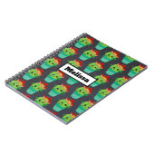 Happy Green Cactus in een Red Sombrero Pattern Notitieboek (Linkerzijde)