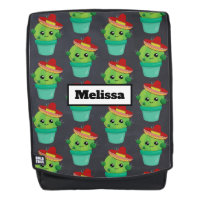 Happy Green Cactus in een Red Sombrero Pattern