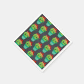 Happy Green Cactus in een Red Sombrero Pattern Servet (Hoek)