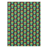 Happy Green Cactus in een Red Sombrero Pattern Tafelkleed (Voorkant)