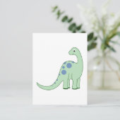 Happy Green Cartoon Dinosaur Briefkaart (Staand voorkant)