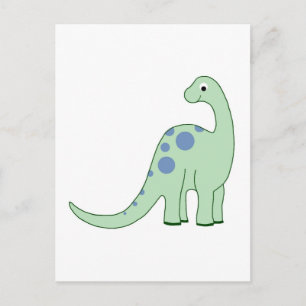 Happy Green Cartoon Dinosaur Briefkaart