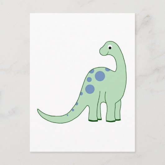 Happy Green Cartoon Dinosaur Briefkaart (Voorkant)