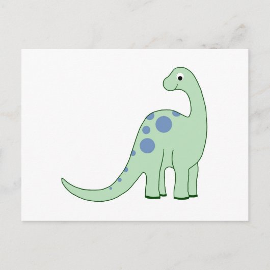 Happy Green Cartoon Dinosaur Briefkaart (Voorkant)