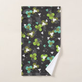 Happy Green Clover laat Art Pattern II Bad Handdoek (Handdoek)