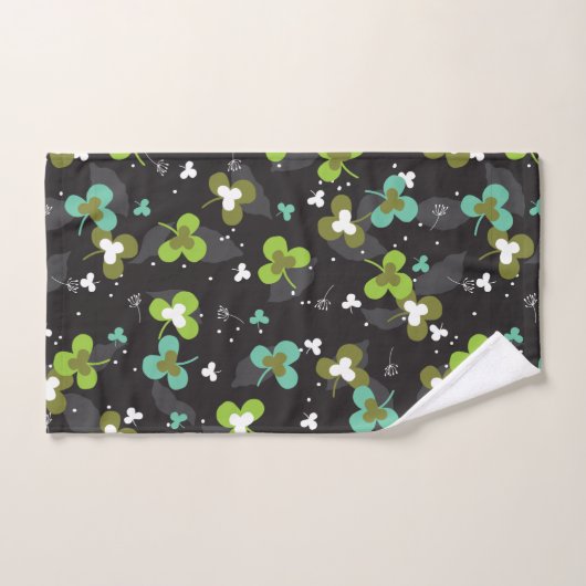 Happy Green Clover laat Art Pattern II Bad Handdoek (Handdoek)