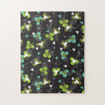 Happy Green Clover laat Art Pattern II