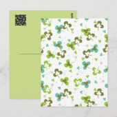 Happy Green Clover laat het Briefkaart van het kun (Voorkant / Achterkant)
