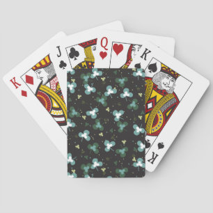 Happy Green Clover laat kunstpatroon IV achter Pokerkaarten