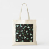 Happy Green Clover laat kunstpatroon IV achter Tote Bag (Achterkant)