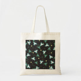 Happy Green Clover laat kunstpatroon IV achter Tote Bag