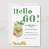 Happy Green Cocktail Drink 60ste verjaardag Kaart (Voorkant)