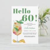 Happy Green Cocktail Drink 60ste verjaardag Kaart (Staand voorkant)